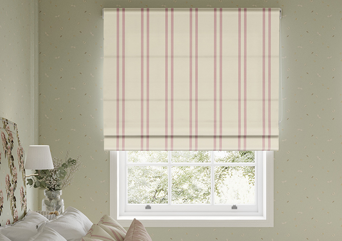 Adelaide, Winnies Stripe Rosies Pink - Twist&Fit Roman Blind - Image 3